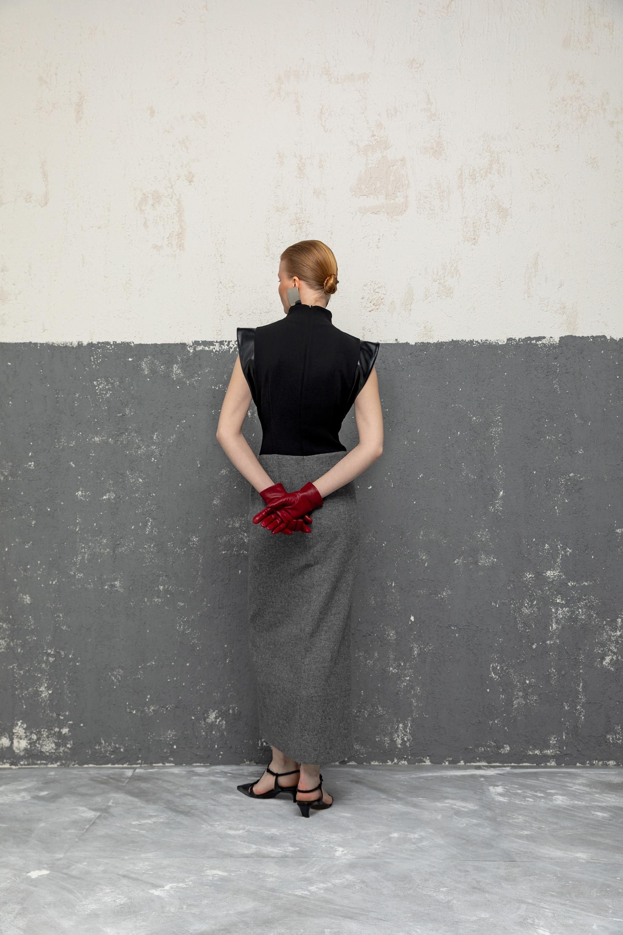 YIRTMAÇ DETAYLI UZUN ELBİSE 26W40840