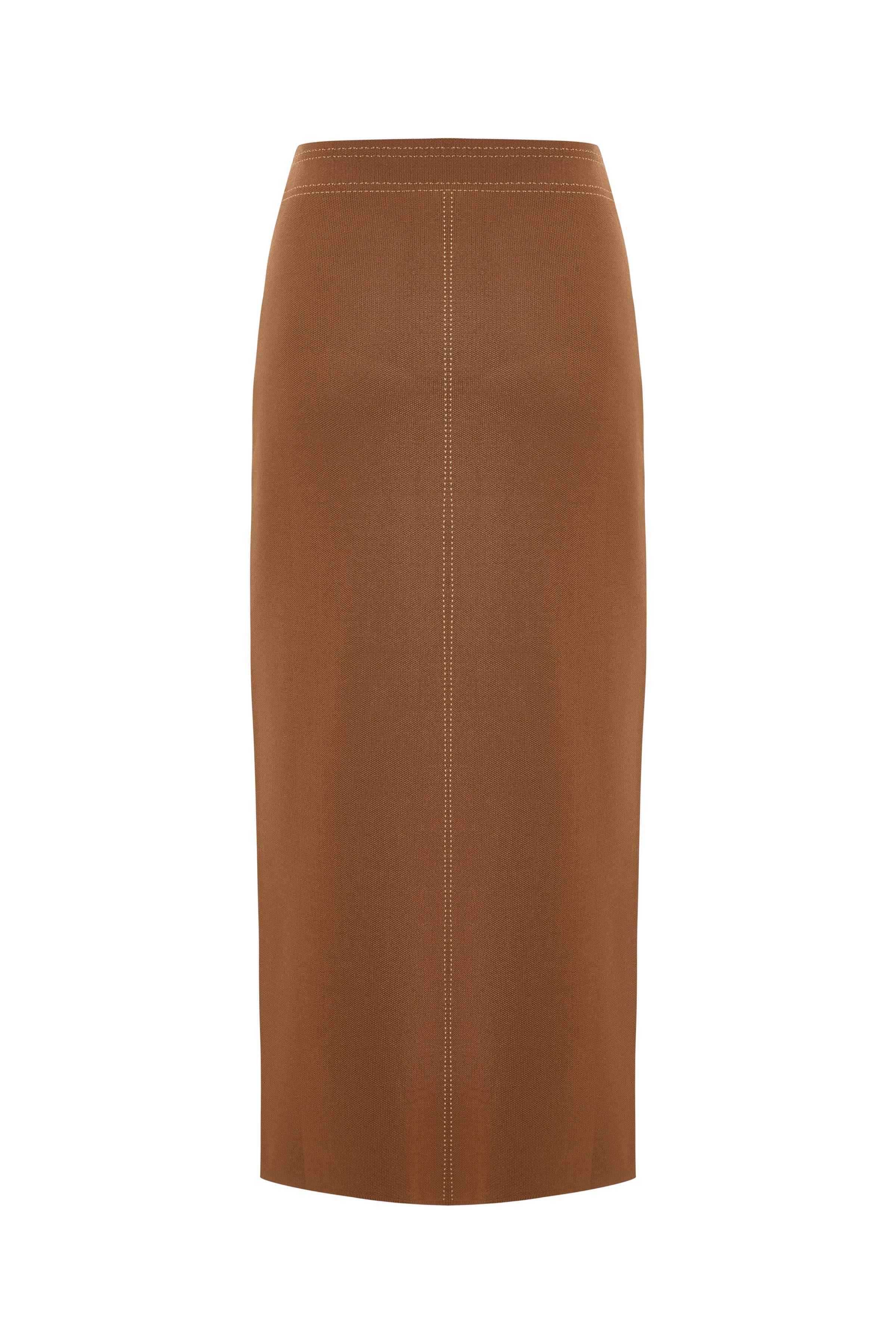 YÜKSEK BEL DÜZ FORM TRİKO ETEK 26W30825